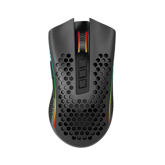 Redragon M808-KS Storm Pro Honeycomb RGB Gaming Mouse - product main black top view - b.savvi