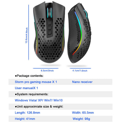 Redragon M808-KS Storm Pro Honeycomb RGB Gaming Mouse - product details specs - b.savvi