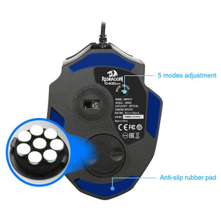 Redragon M908 Impact RGB LED MMO Gaming Mouse with Side Buttons - product details pads - b.savvi