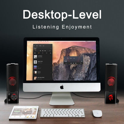 Redragon Orpheus GS550 Desktop Stereo Speakers / Soundbar - product details desktop level listening - b.savvi