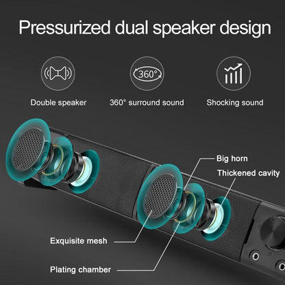 Redragon Orpheus GS550 Desktop Stereo Speakers / Soundbar - product details pressurised dual speaker design - b.savvi