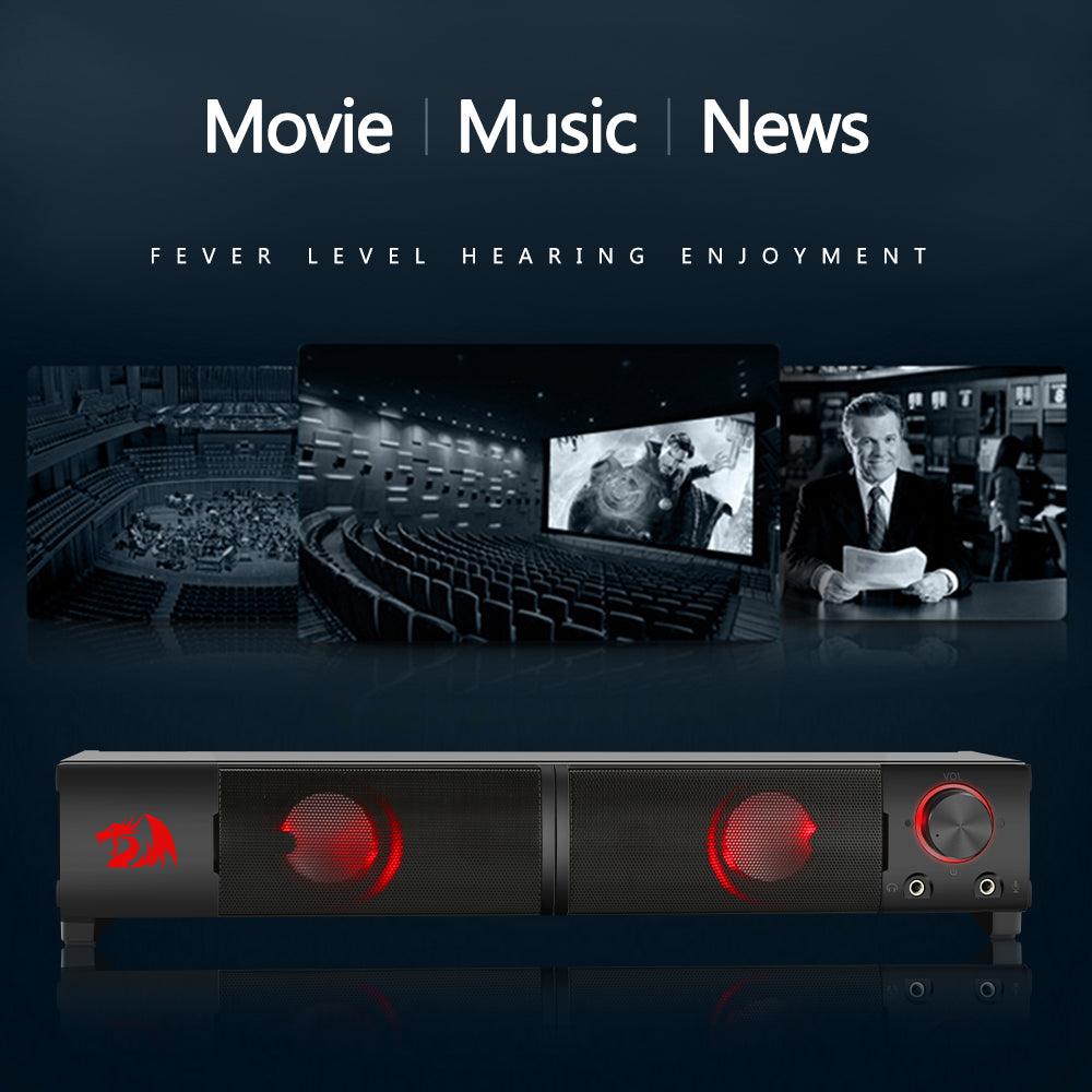 Redragon Orpheus GS550 Desktop Stereo Speakers / Soundbar - product details for movie music news - b.savvi