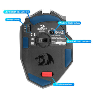 Redragon Sniper Pro M801P RGB Wireless Gaming Mouse - product details teflon feet - b.savvi