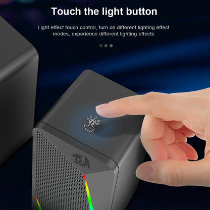 Redragon Waltz GS510 RGB Desktop Stereo Speakers - product details touch light button - b.savvi