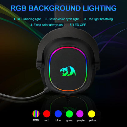 Redragon ZEUS X H510 RGB Wired Gaming Headset - 7.1 Surround Sound - product details rgb background lighting - b.savvi