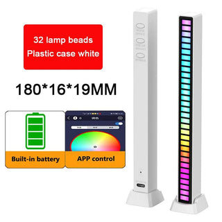 RGB LED Light Bar Sound Activated Rhythm Ambient Lamp - product details white 32 lamp - b.savvi
