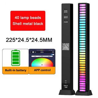 RGB LED Light Bar Sound Activated Rhythm Ambient Lamp - product details black 40 lamp - b.savvi