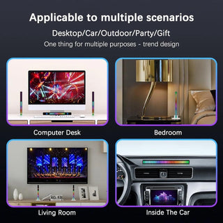 RGB LED Light Bar Sound Activated Rhythm Ambient Lamp - product details use for desktop, car, outdoor, party, gift - b.savvi