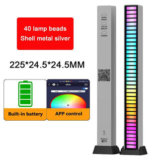 RGB LED Light Bar Sound Activated Rhythm Ambient Lamp - product details silver 40 lamp - b.savvi