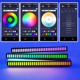 RGB LED Light Bar Sound Activated Rhythm Ambient Lamp - product details using app - b.savvi
