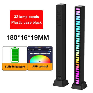 RGB LED Light Bar Sound Activated Rhythm Ambient Lamp - product details black 32 lamp - b.savvi