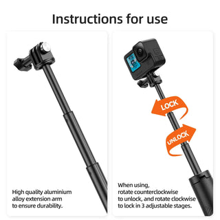 TELESIN 4-in-1 Waterproof Selfie Stick, Floating Hand Grip & Tripod for GoPro, Insta360, DJI OSMO - product details - b.savvi