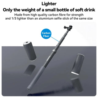 TELESIN Long Carbon Fibre Selfie Stick Monopod 1.2m/3m With 1/4 Screw - product details - b.savvi