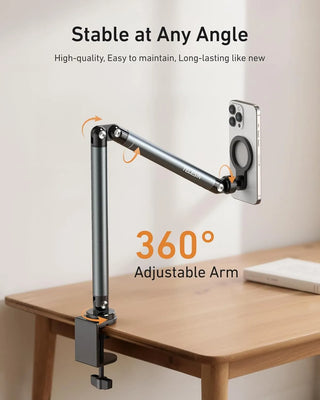 TELESIN Magnetic Phone Holder Clamp for Desk & Bed, 360° Adjustable Rotation Arm - product details - b.savvi