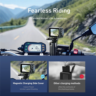 TELESIN Magnetic Waterproof Side Cover Charging Cable Kit for GoPro Hero