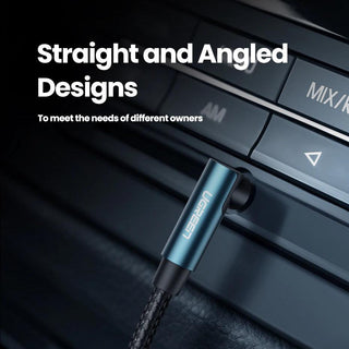 Ugreen 3.5mm 90 Degree Stereo Audio Cable Jack - product details straight and angled design - b.savvi