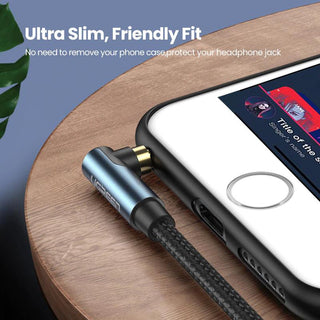 Ugreen 3.5mm 90 Degree Stereo Audio Cable Jack - product details ultra slim - b.savvi