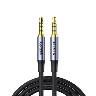 Ugreen 3.5mm Audio Cable Mic 4-Pole TRRS Male to Male Stereo Jack - product main grey front angled view - b.savvi