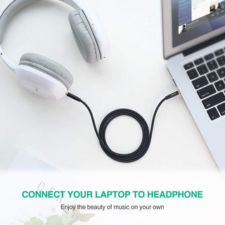 Ugreen 3.5mm Stereo Jack Audio Aux Braided Cable Male to Male - product details connect laptop to headphones - b.savvi