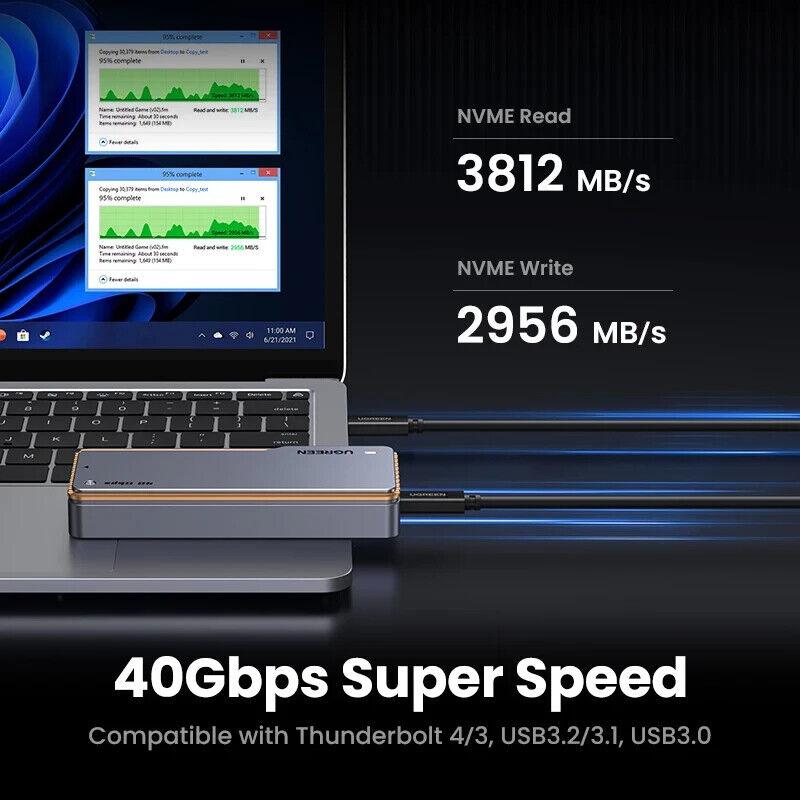 UGREEN 40Gbps NVMe SSD-behuizing SSD-omhulsel M.2 naar USB4.0-adapter UGREEN 40Gbps NVMe SSD-behuizing SSD-omhulsel M.2 naar USB4.0-adapter