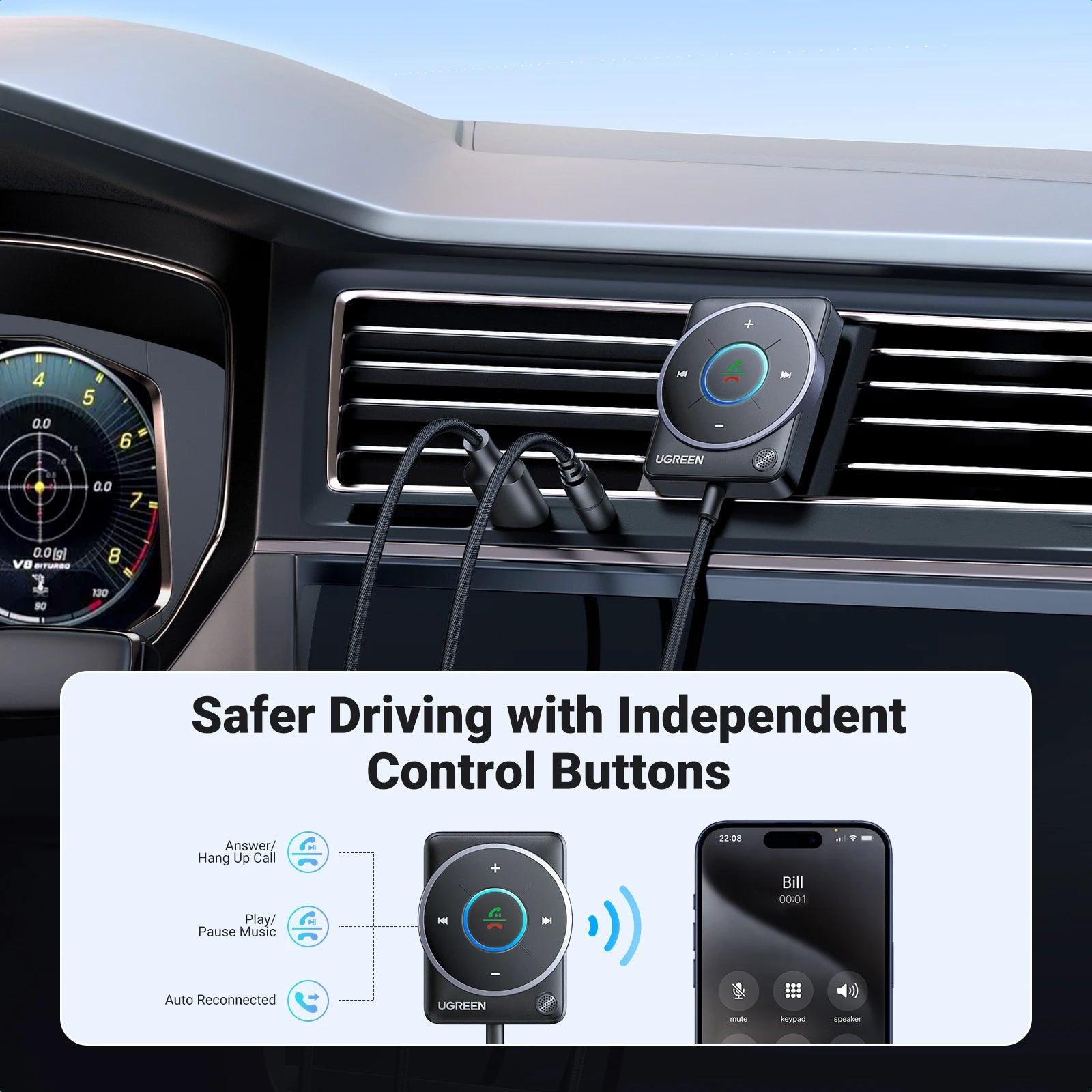 UGREEN Bluetooth Car Receiver Adapter 3.5mm AUX Jacks for Car UGREEN Bluetooth Car Receiver Adapter 3.5mm AUX Jacks for Car