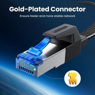 Ugreen Cat8 Ethernet Flat Braided Cable RJ45 40Gbps Network LAN Cord - product details gold plated - b.savvi