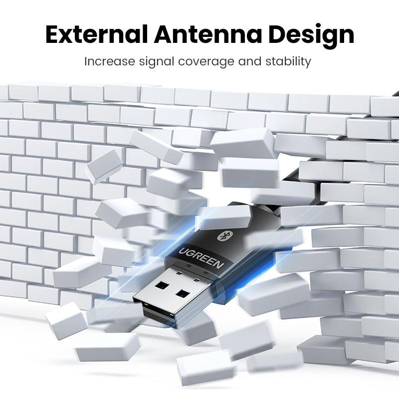 Ugreen Long Range USB Bluetooth 5.3 Wireless Dongle Adapter Receiver for PC - product details external antenna design - b.savvi