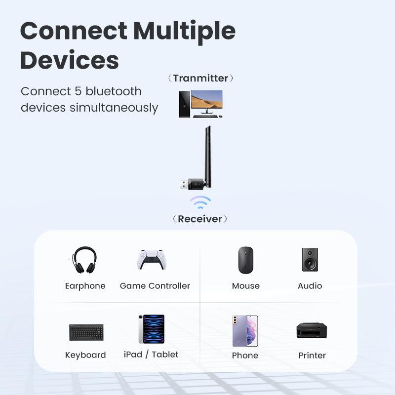 Ugreen Long Range USB Bluetooth 5.3 Wireless Dongle Adapter Receiver for PC - product details connect multiple devices - b.savvi