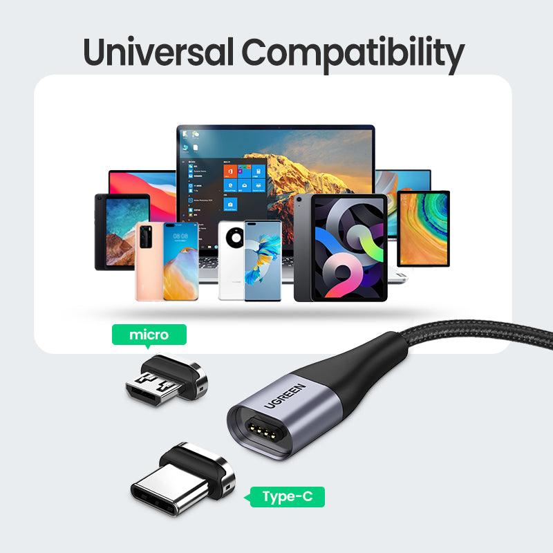 Ugreen Magnetic USB C & Micro USB Charging Cable - product details universal compatibility - b.savvi