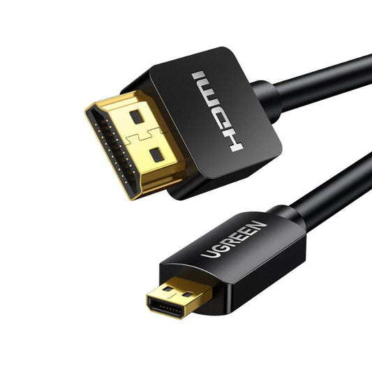 Ugreen Micro HDMI to HDMI Cable Type D Male to Male 4K@60Hz - product main black front angled view - b.savvi