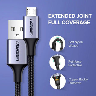 Ugreen Micro USB Fast Charger Cable 3A Charging - product details extended joint - b.savvi
