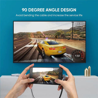 Ugreen Right Angel USB C 3.1 to HDMI Cable 4K 60Hz Type C Thunderbolt 3 Compatible - product details 90 degree angle design - b.savvi