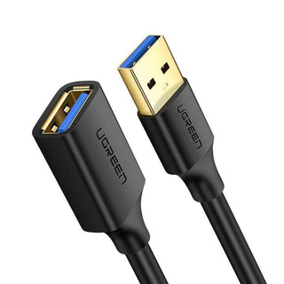 Ugreen USB 3.0 Extension Cable Male to Female 5Gbps High Speed Data Extender - product main black front angled view - b.savvi