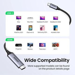 Ugreen USB C 3.1 to HDMI Cable 4K 60Hz Type C to HDMI Thunderbolt 3 Compatible - product details wide compatibility - b.savvi