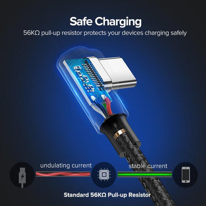 Ugreen USB C 90 Degree Cable Data Sync and Fast Charging - product details safe charging - b.savvi
