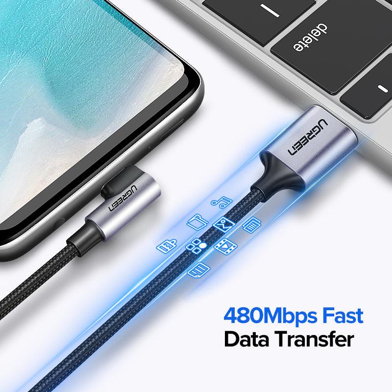 Ugreen USB C 90 Degree Cable Data Sync and Fast Charging - product details data transfer - b.savvi
