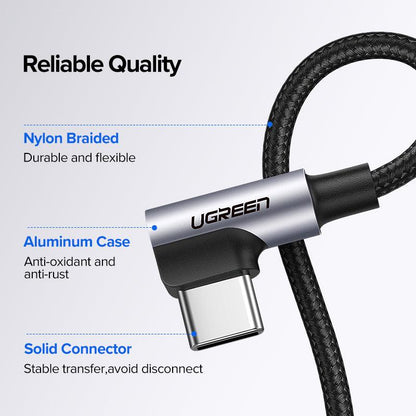 Ugreen USB C 90 Degree Cable Data Sync and Fast Charging - product details reliable quality - b.savvi