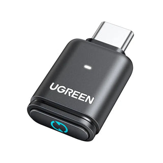Ugreen USB C Bluetooth 5.3 Adapter aptX HD Wireless Receiver for PS5 PC - product main black front angled view - b.savvi