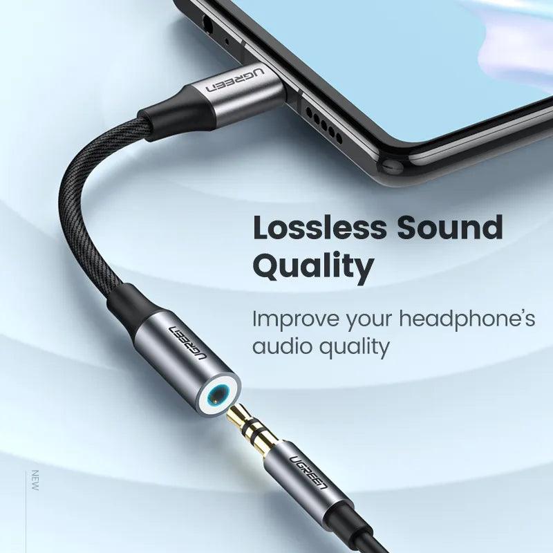 Ugreen USB C to 3.5mm Aux Audio DAC Adapter Cable - product details lossless sound quality - b.savvi