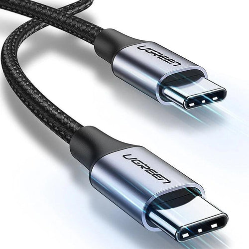 Ugreen USB C to USB C Fast Charger Cable 60W PD 3A Charging - product main grey front angled view - b.savvi