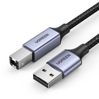 Ugreen USB Type A to USB Type B Printer Cable - product variant grey front angled view - b.savvi