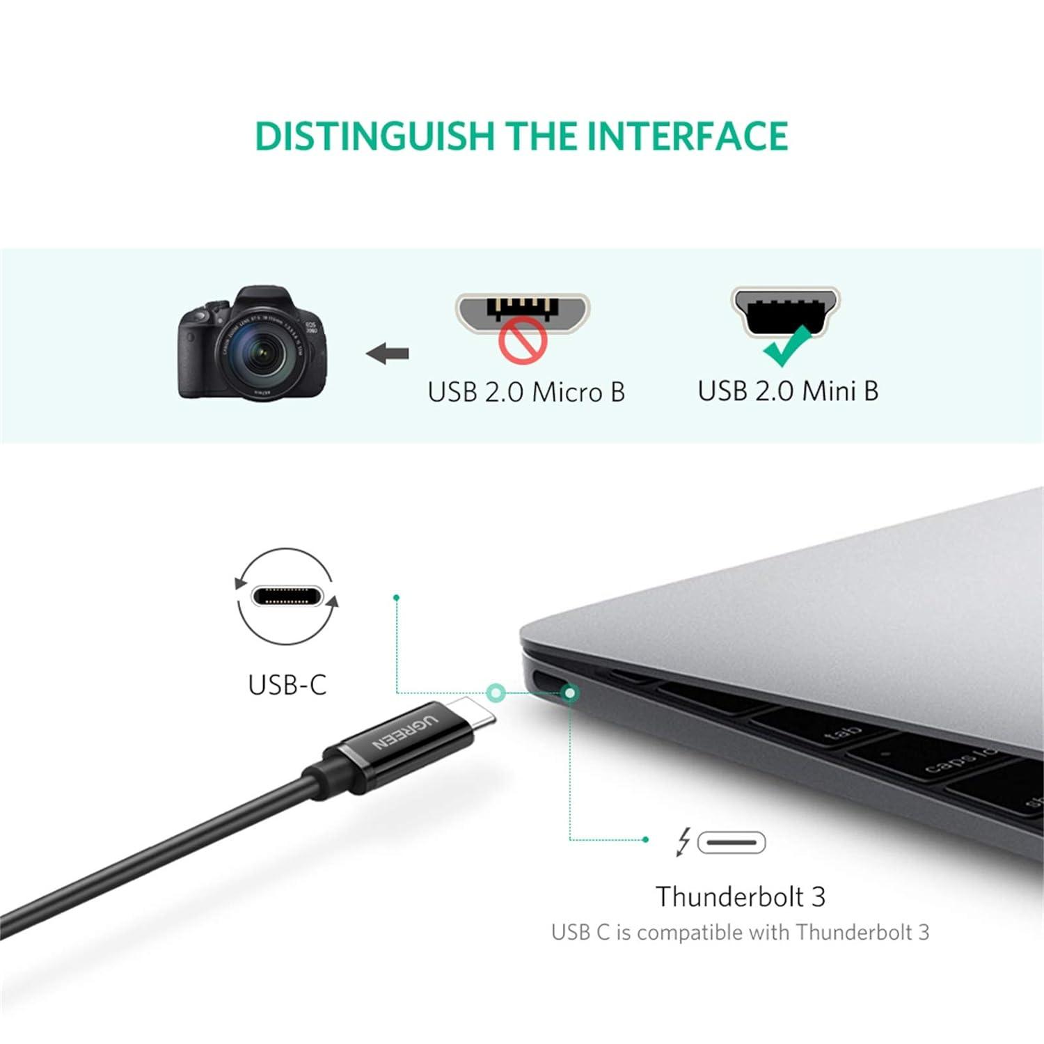 Ugreen USB Type C to Mini USB Cable Sync & Charging - product details distinguish the interface - b.savvi