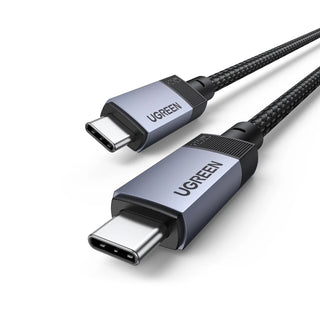 UGREEN USB-C to USB-C cable with metallic gray and black connector housings on a clean white background.