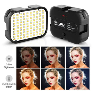 Camera light modifier with battery pack and lighting effects on a white background