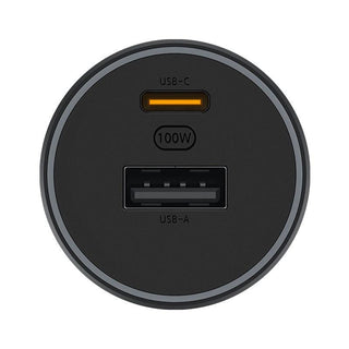 Xiaomi Mi 1A1C 100W 5A Car Charger USB C Dual Port PD QC 3.0 Fast Charging - product black top view - b.savvi