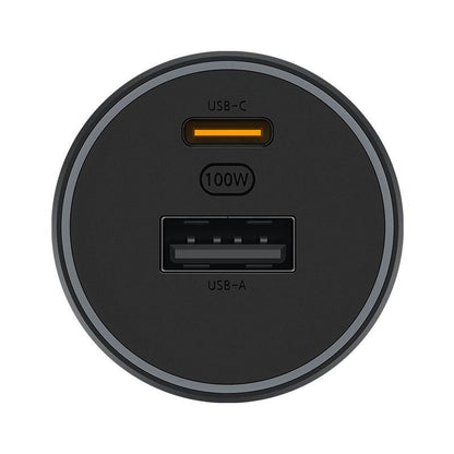 Xiaomi Mi 1A1C 100W 5A Car Charger USB C Dual Port PD QC 3.0 Fast Charging - product black top view - b.savvi