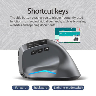 Zelotes F-26C Ergonomic Mouse Wireless, Vertical Mouse with LED Screen - product details shortcut keys - b.savvi