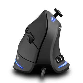 Zelotes Vertical Gaming RGB Mouse with Joystick - product main black front angled view - b.savvi