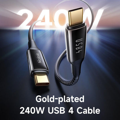 Mcdodo USB4 Fast Charger Cable 40Gbps Data 240W PD3.1 5A Charging 8K 60Hz - product details gold plated - b.savvi
