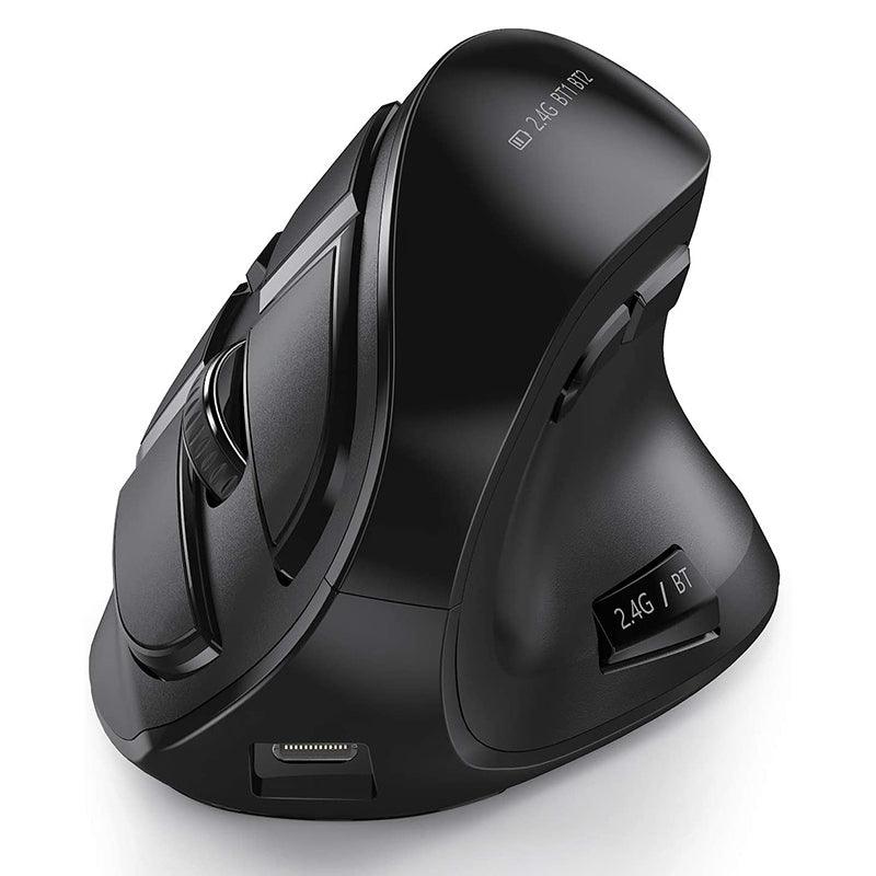 Seenda Ergonomic Mouse Wireless, Vertical Mouse Multi-Purpose - product variant black front angled view - b.savvi